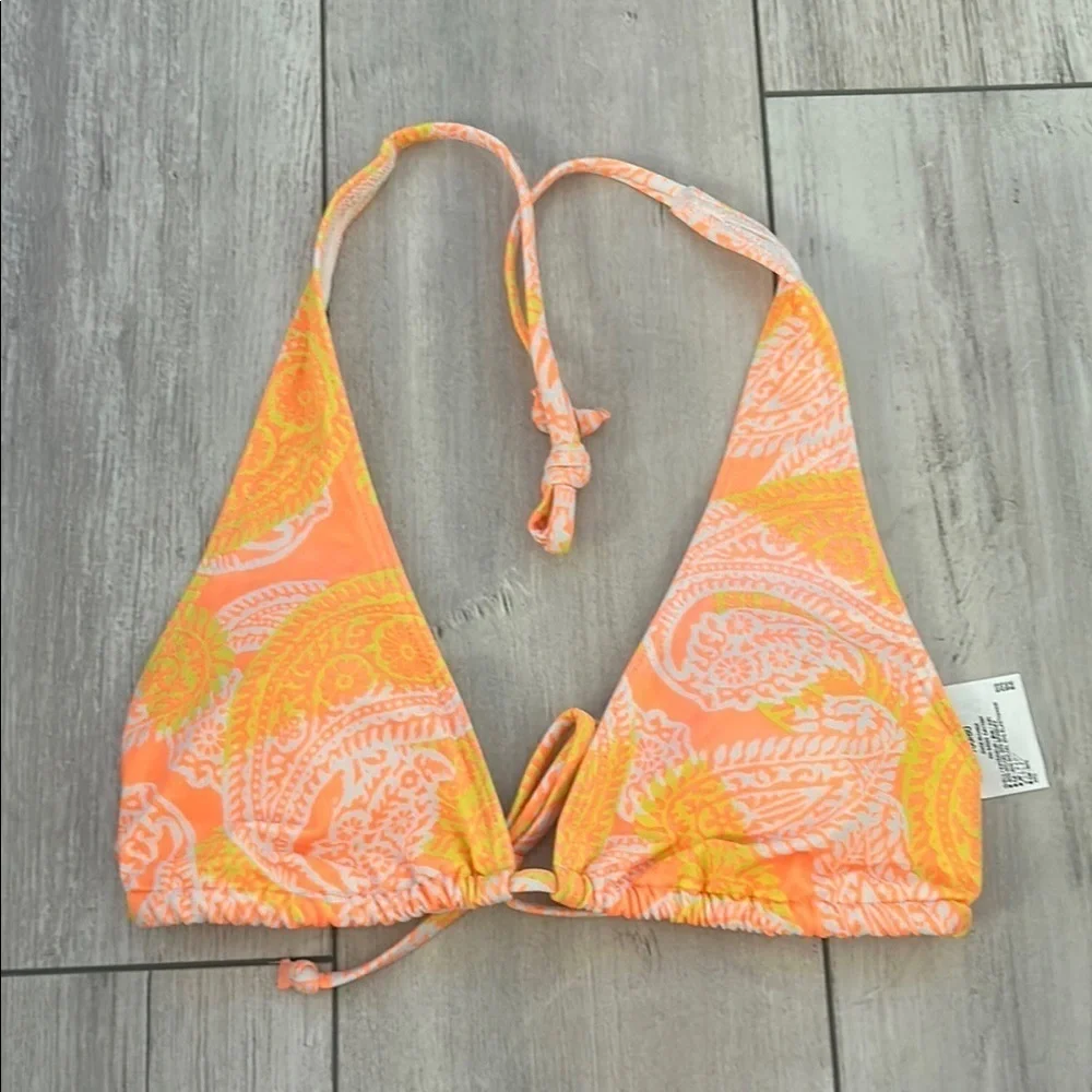 Old Navy orange paisley swim bikini top size XS